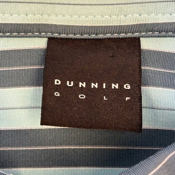 Dunning Golf Polo Shirt Mens Extra Large PGA Golf Club Blue Green Stripe Stretch - Picture 3 of 16